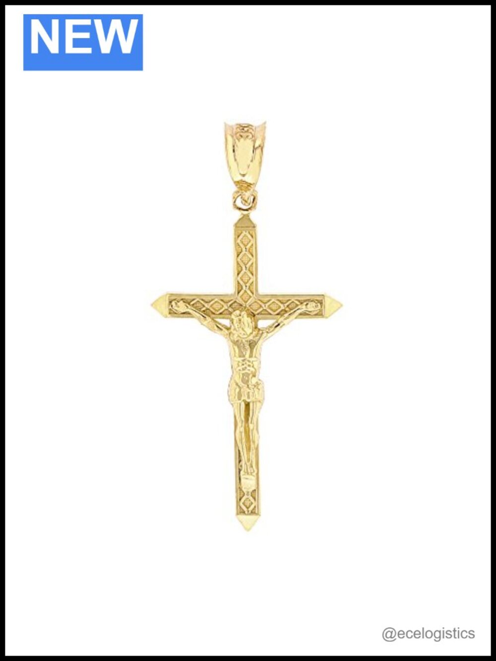 10K Yellow Gold Passion Crucifix Cross Pendant Charm